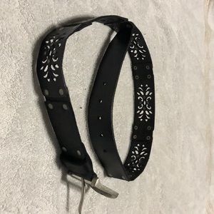 Black leather belt